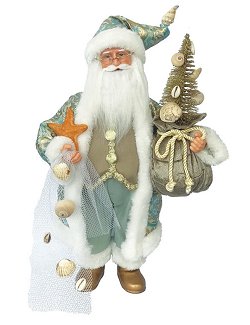 Shell Catch Coastal Santa - Nautical Luxuries