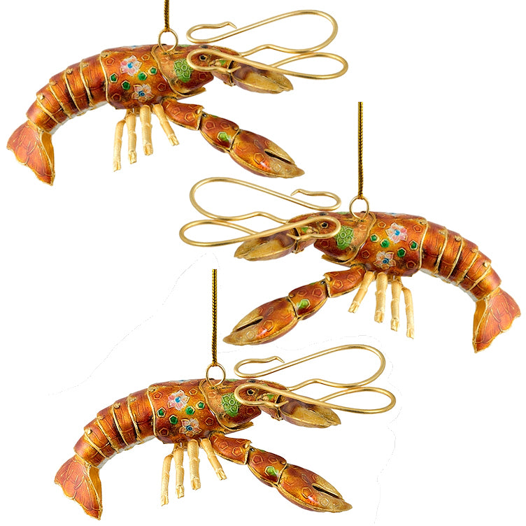 Articulated Cloisonné Reef Lobster Ornaments - Nautical Luxuries