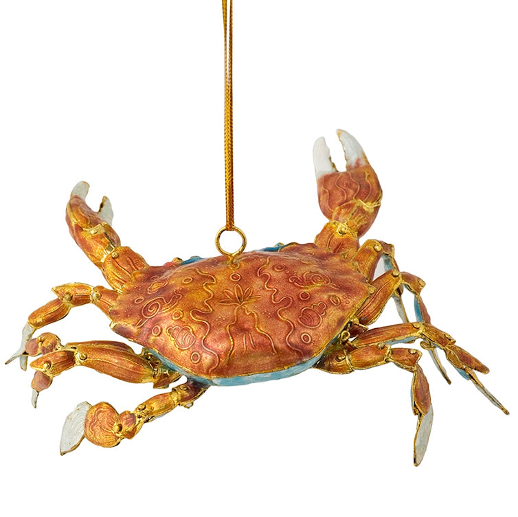 Cloisonné Coastal Crab Ornaments - Nautical Luxuries