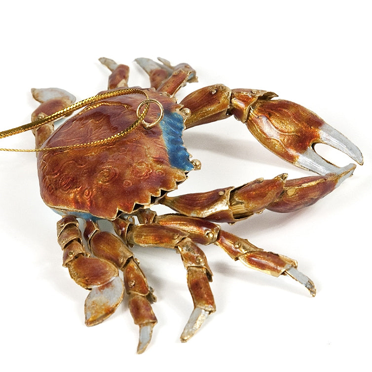 Cloisonné Coastal Crab Ornaments - Nautical Luxuries