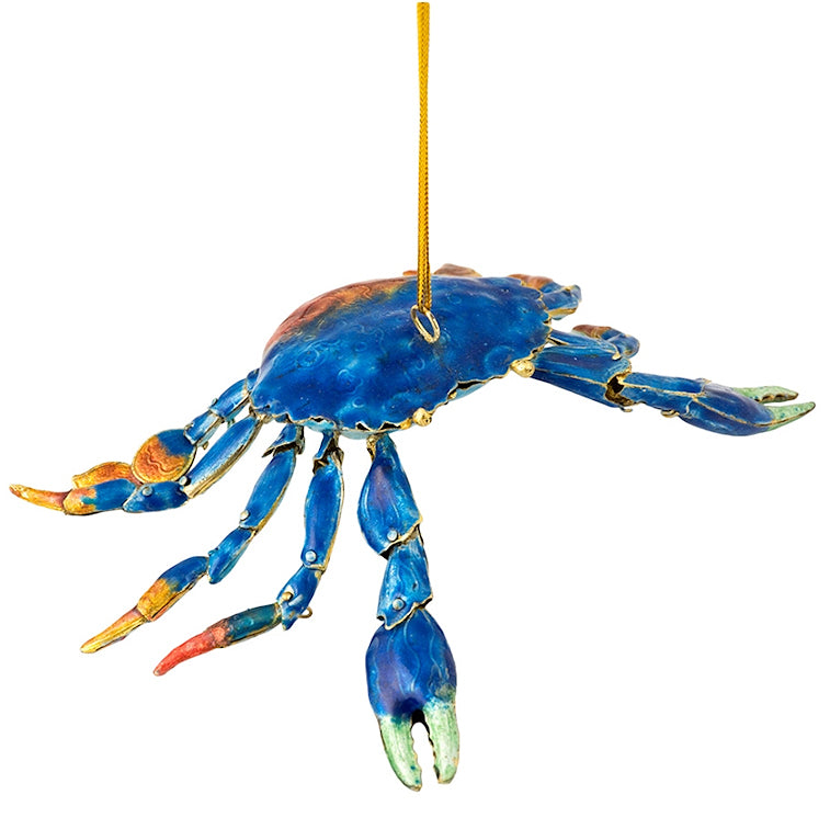 Cloisonné Coastal Crab Ornaments - Nautical Luxuries