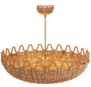 Wavelengths Rattan Chandelier - Nautical Luxuries