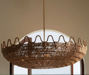 Wavelengths Rattan Chandelier - Nautical Luxuries
