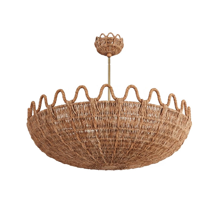 Wavelengths Rattan Chandelier - Nautical Luxuries