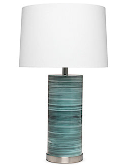 Striated Sea Depths Glass Table Lamp - Nautical Luxuries