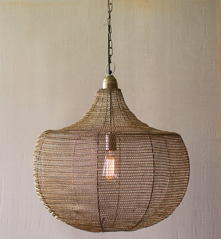Islands Woven Wire Mesh Pendant Light - Nautical Luxuries