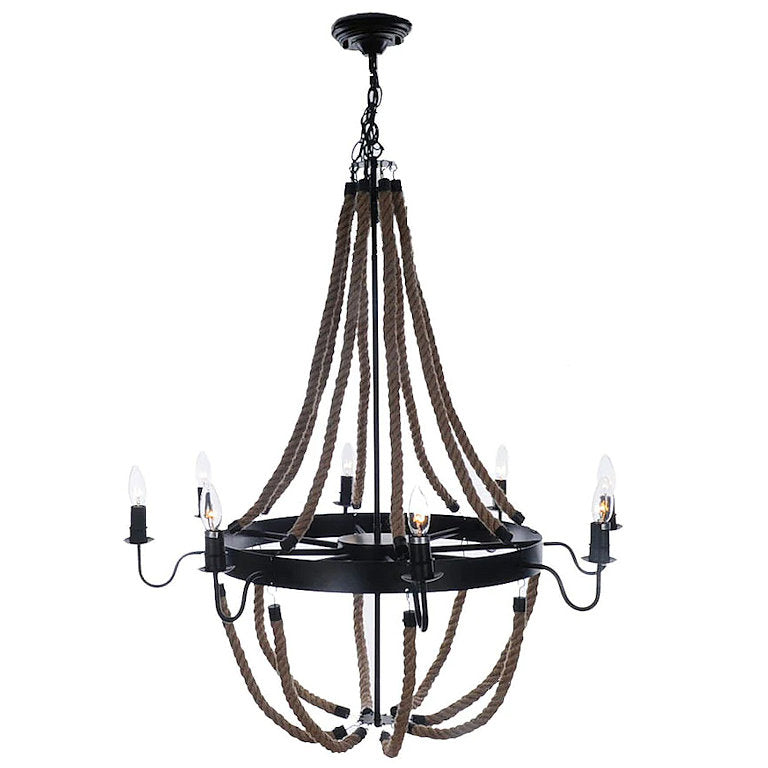 Vintage Nautical Rope Chandelier - Nautical Luxuries