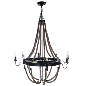 Vintage Nautical Rope Chandelier - Nautical Luxuries