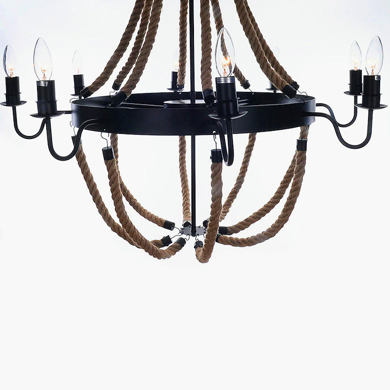 Vintage Nautical Rope Chandelier - Nautical Luxuries