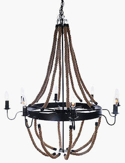Vintage Nautical Rope Chandelier - Nautical Luxuries