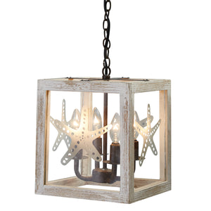 Rustic Starfish Lantern Pendant - Nautical Luxuries