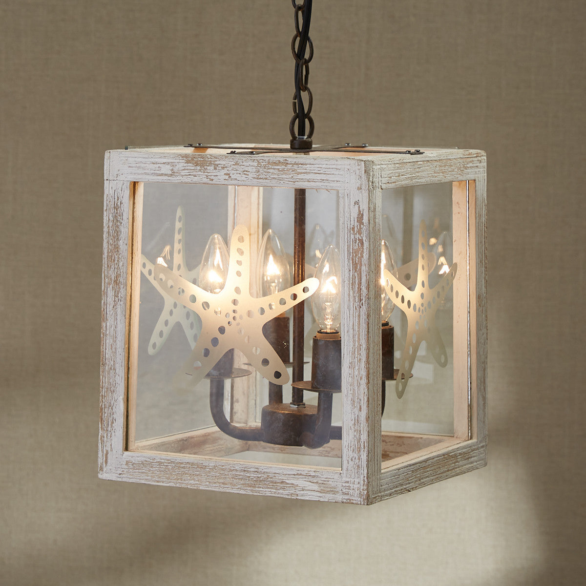 Rustic Starfish Lantern Pendant - Nautical Luxuries