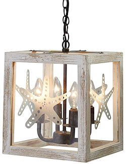 Rustic Starfish Lantern Pendant - Nautical Luxuries