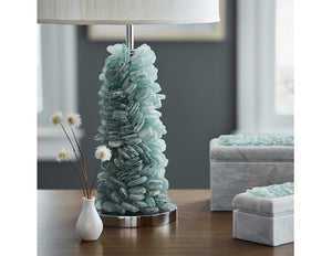 Stacked Sea Glass Table Lamp - Nautical Luxuries