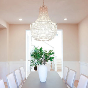 Cocoa Bead Roped Chandelier - Nautical Luxuries
