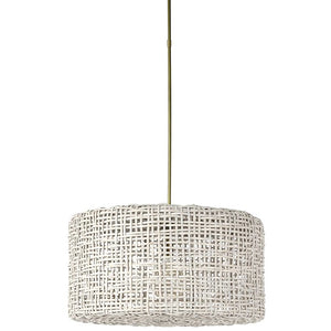 White Cliffs Rattan Drum Pendant - Nautical Luxuries