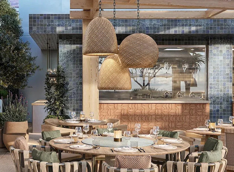 Indoor/Outdoor Wicker Weave Pendants - Nautical Luxuries