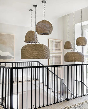 Indoor/Outdoor Wicker Weave Pendants - Nautical Luxuries