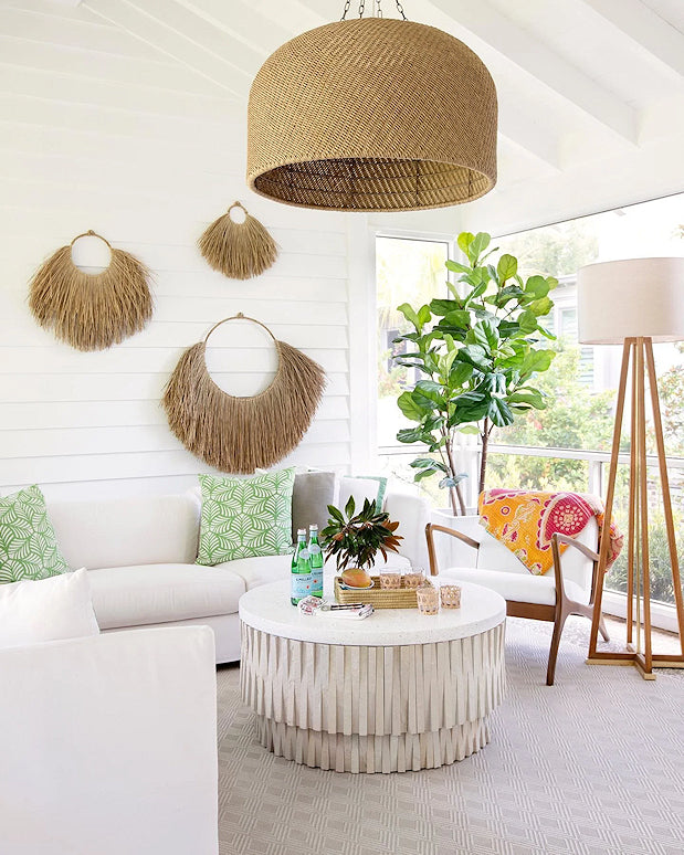 Outdoor shop wicker chandelier