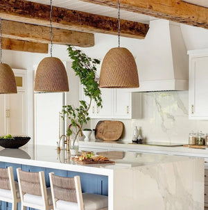 Indoor/Outdoor Wicker Weave Pendants - Nautical Luxuries