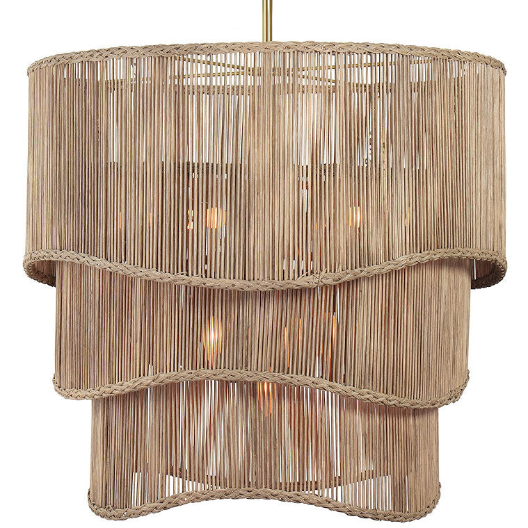 Rising Tide Tiered Rattan Chandelier