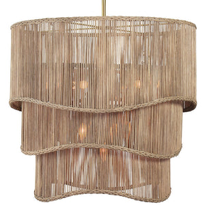 Rising Tide Tiered Rattan Chandelier