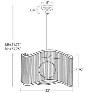 Rising Tide Tiered Rattan Drum Pendant