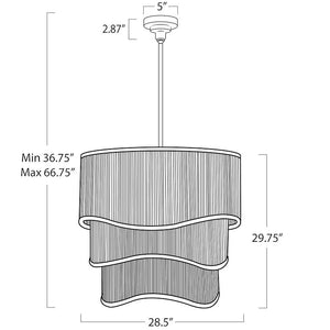 Rising Tide Tiered Rattan Chandelier