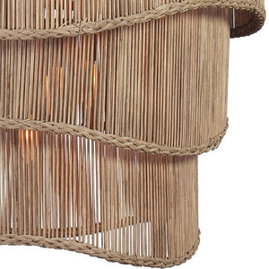 Rising Tide Tiered Rattan Chandelier