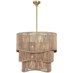 Rising Tide Tiered Rattan Chandelier