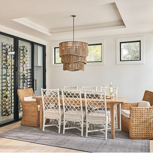 Rising Tide Tiered Rattan Chandelier