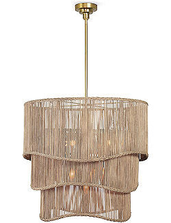 Rising Tide Tiered Rattan Chandelier