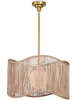 Rising Tide Tiered Rattan Drum Pendant - Nautical Luxuries