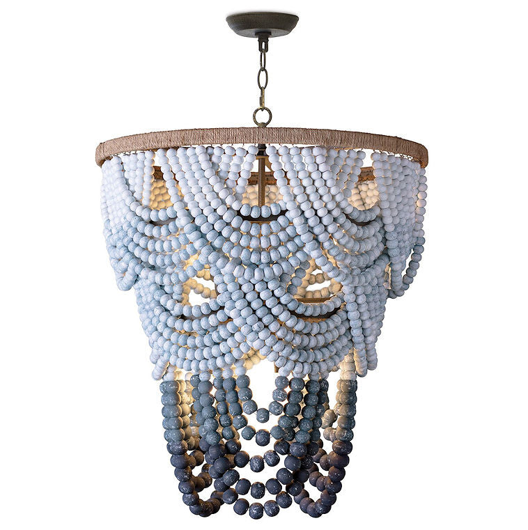 Ombre Blue Boho Beaded Chandelier