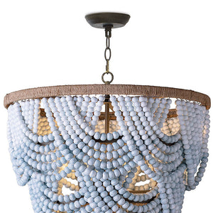 Ombre Blue Boho Beaded Chandelier