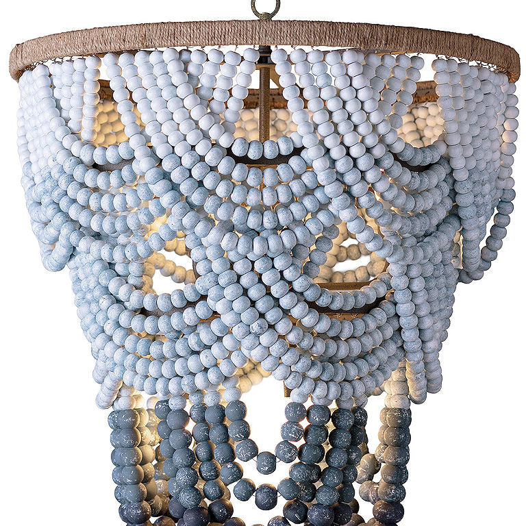 Ombre Blue Boho Beaded Chandelier