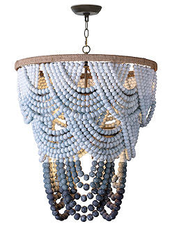 Ombre Blue Boho Beaded Chandelier