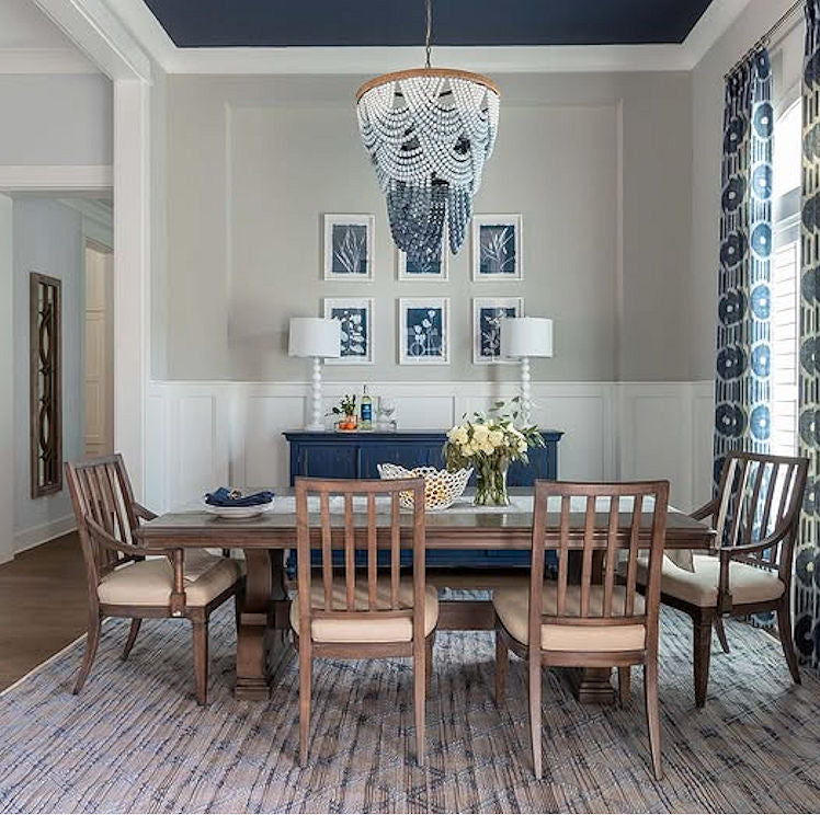 Ombre Blue Boho Beaded Chandelier