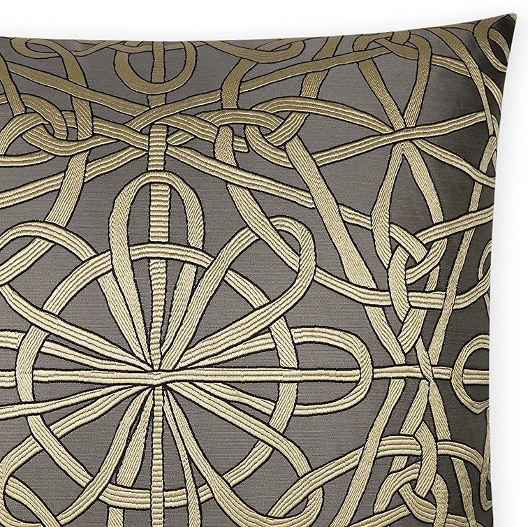 Elegance Jacquard Knots Pillow-Charcoal - Nautical Luxuries