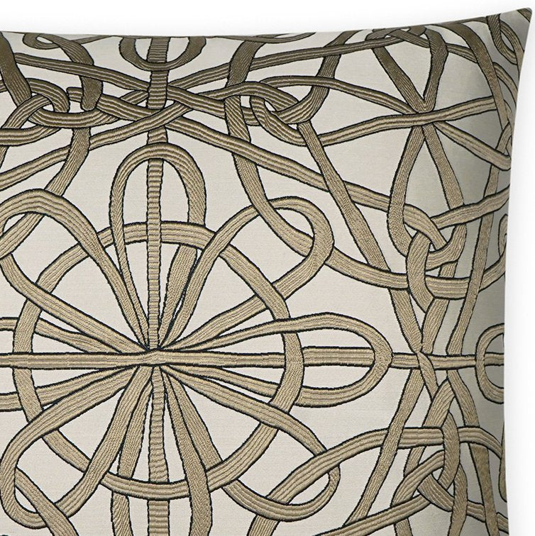 Elegance Jacquard Knots Pillow-Taupe - Nautical Luxuries