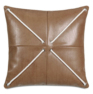 Bristol Beach Faux Leather Accent Pillow - Nautical Luxuries