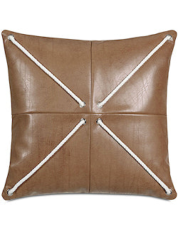 Bristol Beach Faux Leather Accent Pillow - Nautical Luxuries