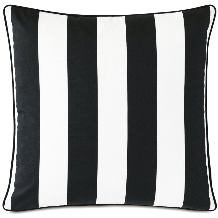 Black Tie Stripe Outdoor Pillows - Nautical Luxuries