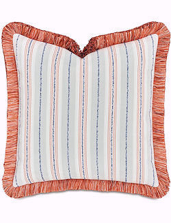 Amalfi Coast Coral Striped Luxury Accent Pillows