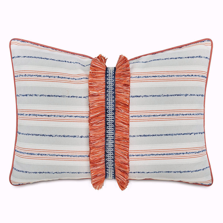 Amalfi Coast Coral Striped Luxury Accent Pillows