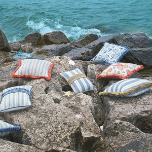 Amalfi Coast Coral Striped Luxury Accent Pillows