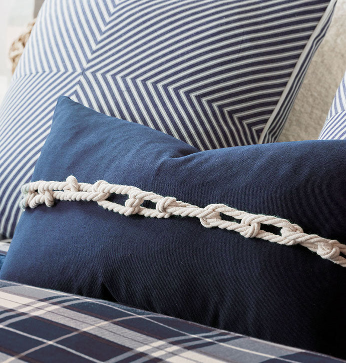 Hand-Knotted Rope Chain Lumbar Pillow - Nautical Luxuries