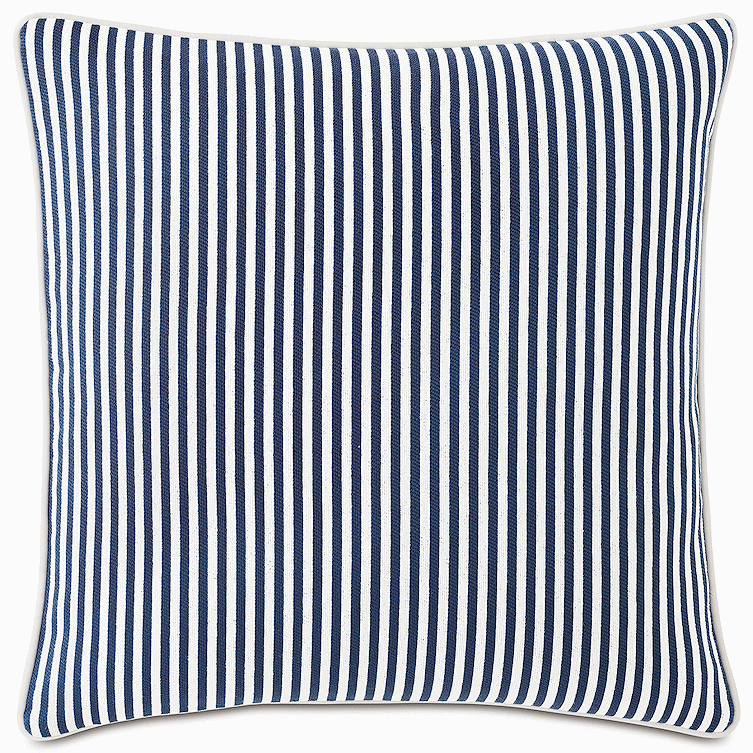 Retro Ticking Stripe Two-Tone Outdoor Pillows - Nautical Luxuries