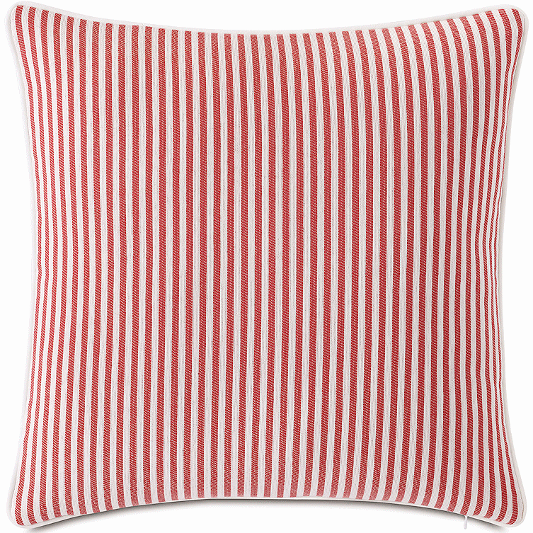 Retro Ticking Stripe Two-Tone Outdoor Pillows - Nautical Luxuries