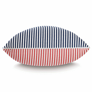 Retro Ticking Stripe Two-Tone Outdoor Pillows - Nautical Luxuries